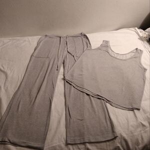 Light grey pajamas tank pants set